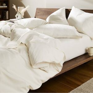 Brooklinen Classic Cream 100% Cotton Full/Queen Duvet Cover